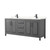 Wyndham WCV252580DGBC2UNSMXX Daria 80 Inch Double Bathroom Vanity in Dark Gray, Carrara Cultured Marble Countertop, Undermount Square Sinks, Matte Black Trim
