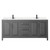 Wyndham WCV252580DGBC2UNSMXX Daria 80 Inch Double Bathroom Vanity in Dark Gray, Carrara Cultured Marble Countertop, Undermount Square Sinks, Matte Black Trim