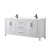 Wyndham WCV252580DWBC2UNSMXX Daria 80 Inch Double Bathroom Vanity in White, Carrara Cultured Marble Countertop, Undermount Square Sinks, Matte Black Trim