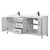 Wyndham WCV252580DWBC2UNSMXX Daria 80 Inch Double Bathroom Vanity in White, Carrara Cultured Marble Countertop, Undermount Square Sinks, Matte Black Trim