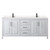 Wyndham WCV252580DWBC2UNSMXX Daria 80 Inch Double Bathroom Vanity in White, Carrara Cultured Marble Countertop, Undermount Square Sinks, Matte Black Trim