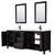 Wyndham WCV252580DEBC2UNSM24 Daria 80 Inch Double Bathroom Vanity in Dark Espresso, Carrara Cultured Marble Countertop, Undermount Square Sinks, Matte Black Trim, 24 Inch Mirrors