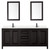 Wyndham WCV252580DEBC2UNSM24 Daria 80 Inch Double Bathroom Vanity in Dark Espresso, Carrara Cultured Marble Countertop, Undermount Square Sinks, Matte Black Trim, 24 Inch Mirrors