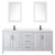 Wyndham WCV252580DWBC2UNSM24 Daria 80 Inch Double Bathroom Vanity in White, Carrara Cultured Marble Countertop, Undermount Square Sinks, Matte Black Trim, 24 Inch Mirrors