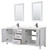Wyndham WCV252580DWBC2UNSM24 Daria 80 Inch Double Bathroom Vanity in White, Carrara Cultured Marble Countertop, Undermount Square Sinks, Matte Black Trim, 24 Inch Mirrors