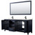 Wyndham WCV252580DBBC2UNSM70 Daria 80 Inch Double Bathroom Vanity in Dark Blue, Carrara Cultured Marble Countertop, Undermount Square Sinks, Matte Black Trim, 70 Inch Mirror
