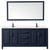 Wyndham WCV252580DBBC2UNSM70 Daria 80 Inch Double Bathroom Vanity in Dark Blue, Carrara Cultured Marble Countertop, Undermount Square Sinks, Matte Black Trim, 70 Inch Mirror