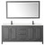Wyndham WCV252580DGBC2UNSM70 Daria 80 Inch Double Bathroom Vanity in Dark Gray, Carrara Cultured Marble Countertop, Undermount Square Sinks, Matte Black Trim, 70 Inch Mirror