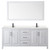 Wyndham WCV252580DWBC2UNSM70 Daria 80 Inch Double Bathroom Vanity in White, Carrara Cultured Marble Countertop, Undermount Square Sinks, Matte Black Trim, 70 Inch Mirror