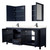 Wyndham WCV252580DBBC2UNSMED Daria 80 Inch Double Bathroom Vanity in Dark Blue, Carrara Cultured Marble Countertop, Undermount Square Sinks, Matte Black Trim, Medicine Cabinets