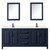 Wyndham WCV252580DBBC2UNSMED Daria 80 Inch Double Bathroom Vanity in Dark Blue, Carrara Cultured Marble Countertop, Undermount Square Sinks, Matte Black Trim, Medicine Cabinets