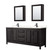 Wyndham WCV252580DEBC2UNSMED Daria 80 Inch Double Bathroom Vanity in Dark Espresso, Carrara Cultured Marble Countertop, Undermount Square Sinks, Matte Black Trim, Medicine Cabinets