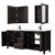Wyndham WCV252580DEBC2UNSMED Daria 80 Inch Double Bathroom Vanity in Dark Espresso, Carrara Cultured Marble Countertop, Undermount Square Sinks, Matte Black Trim, Medicine Cabinets