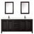 Wyndham WCV252580DEBC2UNSMED Daria 80 Inch Double Bathroom Vanity in Dark Espresso, Carrara Cultured Marble Countertop, Undermount Square Sinks, Matte Black Trim, Medicine Cabinets