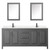 Wyndham WCV252580DGBC2UNSMED Daria 80 Inch Double Bathroom Vanity in Dark Gray, Carrara Cultured Marble Countertop, Undermount Square Sinks, Matte Black Trim, Medicine Cabinets