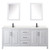 Wyndham WCV252580DWBC2UNSMED Daria 80 Inch Double Bathroom Vanity in White, Carrara Cultured Marble Countertop, Undermount Square Sinks, Matte Black Trim, Medicine Cabinets