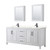 Wyndham WCV252580DWBC2UNSMED Daria 80 Inch Double Bathroom Vanity in White, Carrara Cultured Marble Countertop, Undermount Square Sinks, Matte Black Trim, Medicine Cabinets
