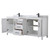 Wyndham WCV252580DWBCMUNSMXX Daria 80 Inch Double Bathroom Vanity in White, White Carrara Marble Countertop, Undermount Square Sinks, Matte Black Trim