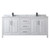 Wyndham WCV252580DWBCMUNSMXX Daria 80 Inch Double Bathroom Vanity in White, White Carrara Marble Countertop, Undermount Square Sinks, Matte Black Trim