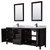 Wyndham WCV252580DEBCMUNSM24 Daria 80 Inch Double Bathroom Vanity in Dark Espresso, White Carrara Marble Countertop, Undermount Square Sinks, Matte Black Trim, 24 Inch Mirrors