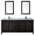 Wyndham WCV252580DEBCMUNSM24 Daria 80 Inch Double Bathroom Vanity in Dark Espresso, White Carrara Marble Countertop, Undermount Square Sinks, Matte Black Trim, 24 Inch Mirrors