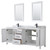 Wyndham WCV252580DWBCMUNSM24 Daria 80 Inch Double Bathroom Vanity in White, White Carrara Marble Countertop, Undermount Square Sinks, Matte Black Trim, 24 Inch Mirrors