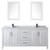 Wyndham WCV252580DWBCMUNSM24 Daria 80 Inch Double Bathroom Vanity in White, White Carrara Marble Countertop, Undermount Square Sinks, Matte Black Trim, 24 Inch Mirrors