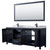 Wyndham WCV252580DBBCMUNSM70 Daria 80 Inch Double Bathroom Vanity in Dark Blue, White Carrara Marble Countertop, Undermount Square Sinks, Matte Black Trim, 70 Inch Mirror Wyndham WCV252580DBBCMUNSM70 Daria 80 Inch Double Bathroom Vanity in Dark Blue, White Carrara Marble Countertop, Undermount Square Sinks, Matte Black Trim, 70 Inch Mirror