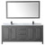 Wyndham WCV252580DGBCMUNSM70 Daria 80 Inch Double Bathroom Vanity in Dark Gray, White Carrara Marble Countertop, Undermount Square Sinks, Matte Black Trim, 70 Inch Mirror