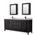 Wyndham WCV252580DEBCMUNSMED Daria 80 Inch Double Bathroom Vanity in Dark Espresso, White Carrara Marble Countertop, Undermount Square Sinks, Matte Black Trim, Medicine Cabinets