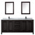 Wyndham WCV252580DEBCMUNSMED Daria 80 Inch Double Bathroom Vanity in Dark Espresso, White Carrara Marble Countertop, Undermount Square Sinks, Matte Black Trim, Medicine Cabinets