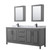 Wyndham WCV252580DGBCMUNSMED Daria 80 Inch Double Bathroom Vanity in Dark Gray, White Carrara Marble Countertop, Undermount Square Sinks, Matte Black Trim, Medicine Cabinets