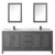Wyndham WCV252580DGBCMUNSMED Daria 80 Inch Double Bathroom Vanity in Dark Gray, White Carrara Marble Countertop, Undermount Square Sinks, Matte Black Trim, Medicine Cabinets
