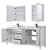 Wyndham WCV252580DWBCMUNSMED Daria 80 Inch Double Bathroom Vanity in White, White Carrara Marble Countertop, Undermount Square Sinks, Matte Black Trim, Medicine Cabinets