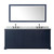 Wyndham WCV232380DBBCMUNOM70 Avery 80 Inch Double Bathroom Vanity in Dark Blue, White Carrara Marble Countertop, Undermount Oval Sinks, Matte Black Trim, 70 Inch Mirror