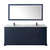 Wyndham WCV232380DBBCMUNSM70 Avery 80 Inch Double Bathroom Vanity in Dark Blue, White Carrara Marble Countertop, Undermount Square Sinks, Matte Black Trim, 70 Inch Mirror