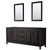 Wyndham WCV252580DEBCXSXXM24 Daria 80 Inch Double Bathroom Vanity in Dark Espresso, No Countertop, No Sink, Matte Black Trim, 24 Inch Mirrors