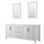 Wyndham WCV252580DWBCXSXXM24 Daria 80 Inch Double Bathroom Vanity in White, No Countertop, No Sink, Matte Black Trim, 24 Inch Mirrors