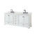 Wyndham WCS202080DWBCMUNOMXX Deborah 80 Inch Double Bathroom Vanity in White, White Carrara Marble Countertop, Undermount Oval Sinks, Matte Black Trim