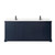 Wyndham WCV232380DBBC2UNSMXX Avery 80 Inch Double Bathroom Vanity in Dark Blue, Carrara Cultured Marble Countertop, Undermount Square Sinks, Matte Black Trim