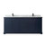 Wyndham WCV232380DBBCMUNSMXX Avery 80 Inch Double Bathroom Vanity in Dark Blue, White Carrara Marble Countertop, Undermount Square Sinks, Matte Black Trim