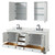 Wyndham WCS202080DWBCMUNSMED Deborah 80 Inch Double Bathroom Vanity in White, White Carrara Marble Countertop, Undermount Square Sinks, Matte Black Trim, Medicine Cabinets