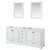 Wyndham WCS202080DWBCXSXXM24 Deborah 80 Inch Double Bathroom Vanity in White, No Countertop, No Sinks, Matte Black Trim, 24 Inch Mirrors