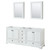 Wyndham WCS202080DWBCXSXXMED Deborah 80 Inch Double Bathroom Vanity in White, No Countertop, No Sinks, Matte Black Trim, Medicine Cabinets