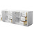 Wyndham WCF292984DWHCXSXXMXX Miranda 84 Inch Double Bathroom Vanity in White, No Countertop, No Sink, Brushed Nickel Trim