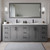 Wyndham WCF292984DGBC2UNSM70 Miranda 84 Inch Double Bathroom Vanity in Dark Gray, Carrara Cultured Marble Countertop, Undermount Square Sinks, Matte Black Trim, 70 Inch Mirror