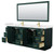 Wyndham WCF292984DGDC2UNSM70 Miranda 84 Inch Double Bathroom Vanity in Green, Carrara Cultured Marble Countertop, Undermount Square Sinks, Brushed Gold Trim, 70 Inch Mirror