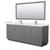 Wyndham WCF292984DKGC2UNSM70 Miranda 84 Inch Double Bathroom Vanity in Dark Gray, Carrara Cultured Marble Countertop, Undermount Square Sinks, Brushed Nickel Trim, 70 Inch Mirror