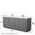 Wyndham WCF292984DKGC2UNSM70 Miranda 84 Inch Double Bathroom Vanity in Dark Gray, Carrara Cultured Marble Countertop, Undermount Square Sinks, Brushed Nickel Trim, 70 Inch Mirror