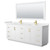 Wyndham WCF292984DWGC2UNSM70 Miranda 84 Inch Double Bathroom Vanity in White, Carrara Cultured Marble Countertop, Undermount Square Sinks, Brushed Gold Trim, 70 Inch Mirror